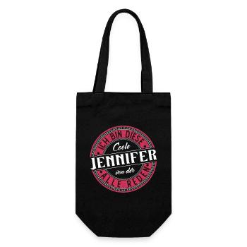 Jennifer Geschenkidee Geschenk Geburtstag - Geschenkbeutel für Flaschen - Schwarz - Vorne