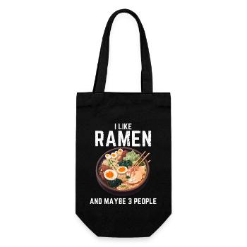 Japanisches Essen Ramen Nudelsuppe Cup Nudeln - Geschenkbeutel für Flaschen - Schwarz - Vorne