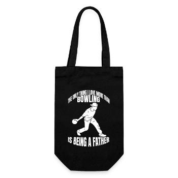 Bowling Kegelverein Vater Kegeln Bowlingverein - Geschenkbeutel für Flaschen - Schwarz - Vorne