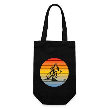 Skiing Ski Ski Outfit Skier Ski Design - Gift Bag for Bottles - black - Front