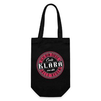 Klara Geschenkidee Geschenk Geburtstag - Geschenkbeutel für Flaschen - Schwarz - Vorne