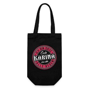 Karina Geschenkidee Geschenk Geburtstag - Geschenkbeutel für Flaschen - Schwarz - Vorne