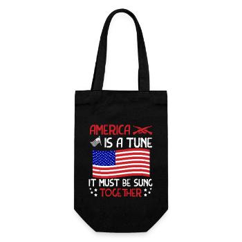 AMERICA IS A TUNE IT MUST BE SUNG TOGETHER - Gift Bag for Bottles - black - Front