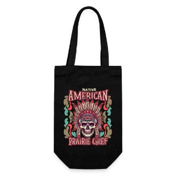 Totenkopf Schädel Amerika Indianer lustiger Spruch - Geschenkbeutel für Flaschen - Schwarz - Vorne