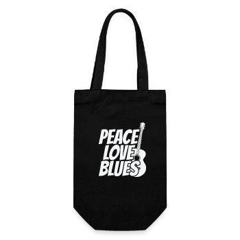 Peace love Blues Musik Trompete - Geschenkbeutel für Flaschen - Schwarz - Vorne
