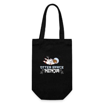 Lustiger Otter Space Ninja Ein Otter im Weltraum - Geschenkbeutel für Flaschen - Schwarz - Vorne