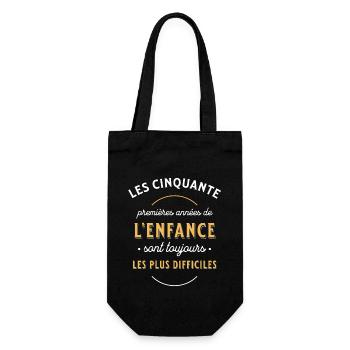 Anniversaire 50 ans, idée cadeau citation humour - Sac à bouteille - noir - Devant