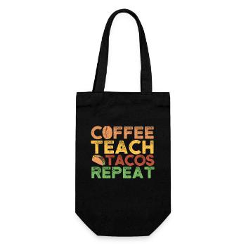 Coffee Teach Tacos Repeat Cinco de Mayo - Gift Bag for Bottles - black - Front
