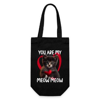 You are my Meow Meow Katze - Geschenkbeutel für Flaschen - Schwarz - Vorne