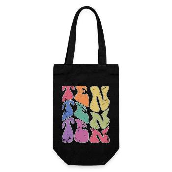 Retro 10 Years Old 10th Birthday Kids Boys Girls - Gift Bag for Bottles - black - Front