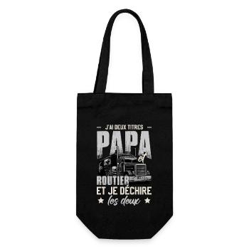 J'ai Deux Titres Papa Et Routier - Sac à bouteille - noir - Devant