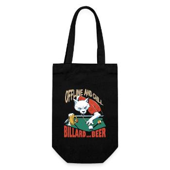 Billard and Beer, Offline Chill, Billard Spruch - Geschenkbeutel für Flaschen - Schwarz - Vorne