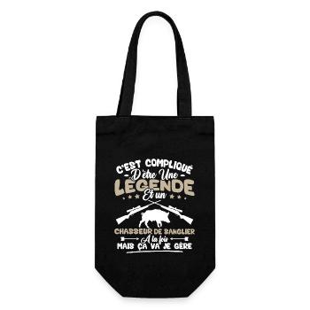 Une légende et un chasseur de sanglier - Sac à bouteille - noir - Devant