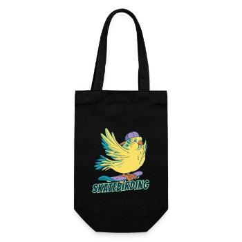 Budgie Skateboard Cockatiel Skater - Gift Bag for Bottles - black - Front