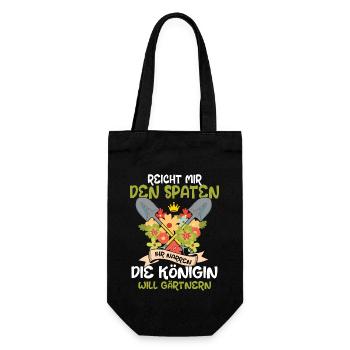 Reicht mir den Sparten Garten Gärtner Gärtnerin - Geschenkbeutel für Flaschen - Schwarz - Vorne