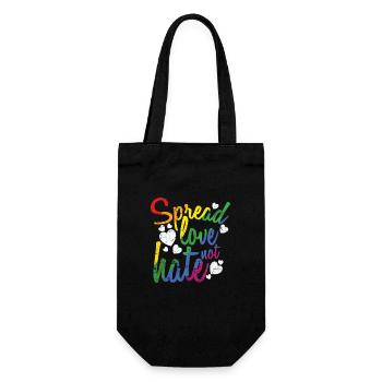 Spread Love not hate LGBT Regenbogen - Geschenkbeutel für Flaschen - Schwarz - Vorne
