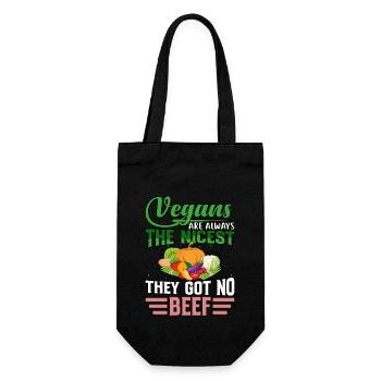 Vegans are always the nicest they got no beef - Geschenkbeutel für Flaschen - Schwarz - Vorne