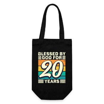 20 Birthday Gift Years Funny Saying - Gift Bag for Bottles - black - Front