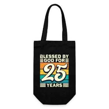 25 Geburtstag Geschenk Jahre Lustig Spruch - Geschenkbeutel für Flaschen - Schwarz - Vorne