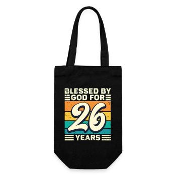 26 Birthday Gift Years Funny Saying - Gift Bag for Bottles - black - Front