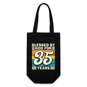 35 Birthday Gift Years Funny Saying - Gift Bag for Bottles - black - Front