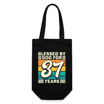 37 Birthday Gift Years Funny Saying - Gift Bag for Bottles - black - Front