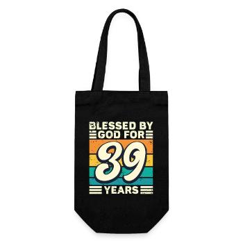39 Birthday Gift Years Funny Saying - Gift Bag for Bottles - black - Front