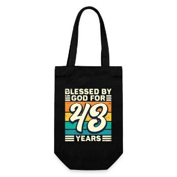 43 Geburtstag Geschenk Jahre Lustig Spruch - Geschenkbeutel für Flaschen - Schwarz - Vorne