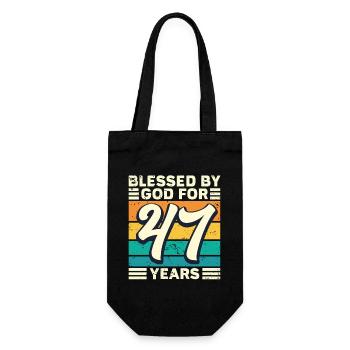 47 Geburtstag Geschenk Jahre Lustig Spruch - Geschenkbeutel für Flaschen - Schwarz - Vorne