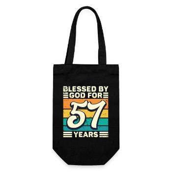 57 Birthday Gift Years Funny Saying - Gift Bag for Bottles - black - Front