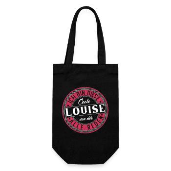 Louise Geschenkidee Geschenk Geburtstag - Geschenkbeutel für Flaschen - Schwarz - Vorne