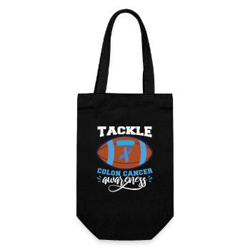 Tackle Colon Cancer | Colon Cancer Awareness Men - Gift Bag for Bottles - black - Front