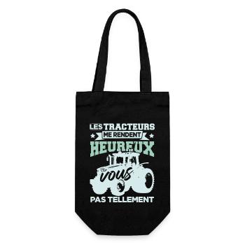 Tracteur Humour Agriculteur Paysan Fermier - Sac à bouteille - noir - Devant