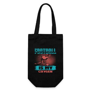FUSSBALL IST MEIN SAUERSTOFF 2 - Geschenkbeutel für Flaschen - Schwarz - Vorne
