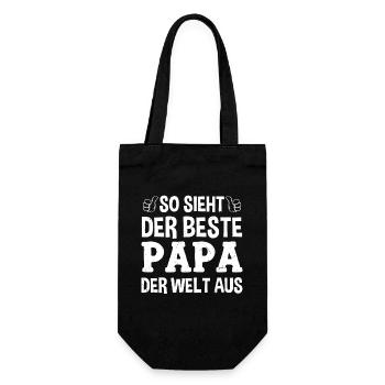 So Sieht Der Beste Papa - Geschenkbeutel für Flaschen - Schwarz - Vorne