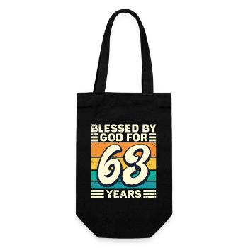 63 Geburtstag Geschenk Jahre Lustig Spruch - Geschenkbeutel für Flaschen - Schwarz - Vorne