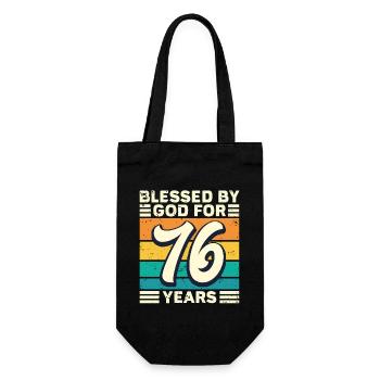 76 Birthday Gift Years Funny Saying - Gift Bag for Bottles - black - Front