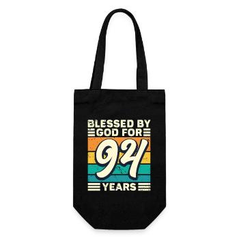 94 Geburtstag Geschenk Jahre Lustig Spruch - Geschenkbeutel für Flaschen - Schwarz - Vorne