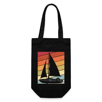 Segelboot Segelschiff Meer Segelsport Boot Bootssp - Geschenkbeutel für Flaschen - Schwarz - Vorne