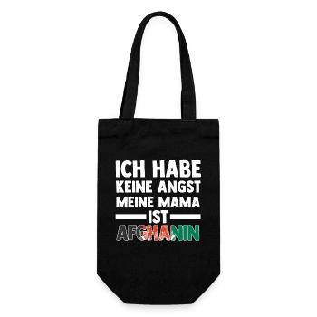 Ich habe keine Angst meine Mama ist Afghanin - Geschenkbeutel für Flaschen - Schwarz - Vorne