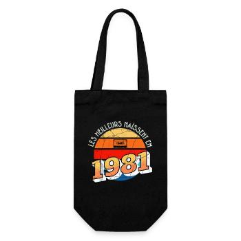 1981 Anniversaire Année de Naissance cadeau humour - Sac à bouteille - noir - Devant