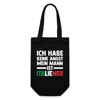 Ich habe keine Angst mein Mann ist Italiener - Geschenkbeutel für Flaschen - Schwarz - Vorne