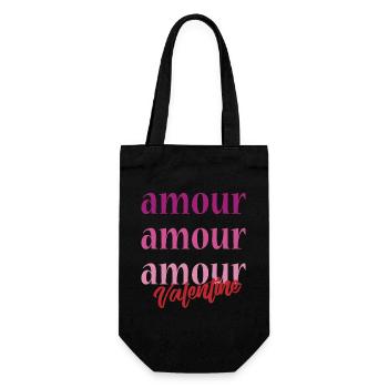 t-shirt amour Valentine's Day 14 february love love - Gift Bag for Bottles - black - Front