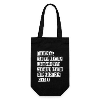 Bester Papa Vater Vatertag Vater und Sohn - Geschenkbeutel für Flaschen - Schwarz - Vorne