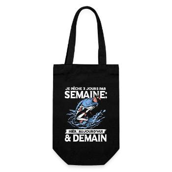 Drôle Poisson Pêcheur Pêche - Sac à bouteille - noir - Devant