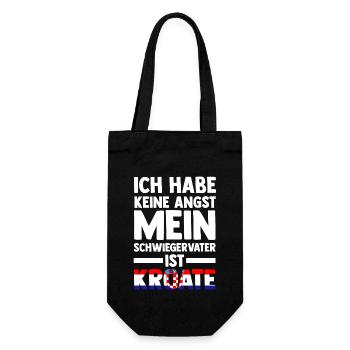 Ich habe keine Angst mein Schwiegervater ist Kroat - Geschenkbeutel für Flaschen - Schwarz - Vorne