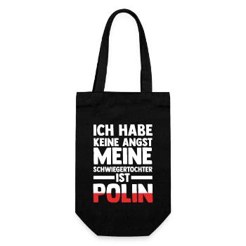 Ich habe keine Angst meine Schwiegertochter ist Po - Geschenkbeutel für Flaschen - Schwarz - Vorne