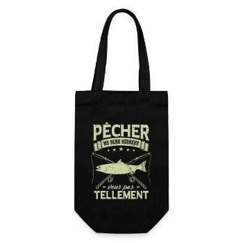 Pêcher Me Rend Heureux | Homme Pêche - Sac à bouteille - noir - Devant