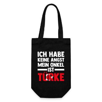 Ich habe keine Angst mein Onkel ist Türke - Geschenkbeutel für Flaschen - Schwarz - Vorne