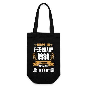 Anniversaire millésime février 1981 - Sac à bouteille - noir - Devant